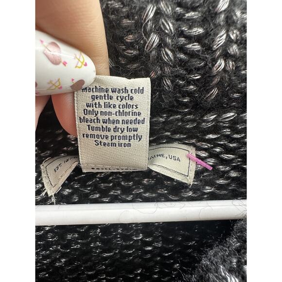 Bass Womens Sweater Size Medium Gray Shimmer Long Sleeve Crowl Neck - Picture 6 of 11